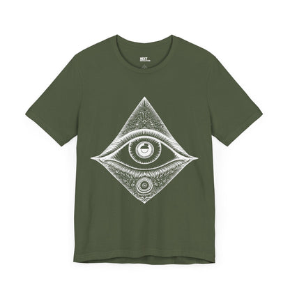 Mystical Eye Men's Graphic Cotton T-Shirt Military Green Front