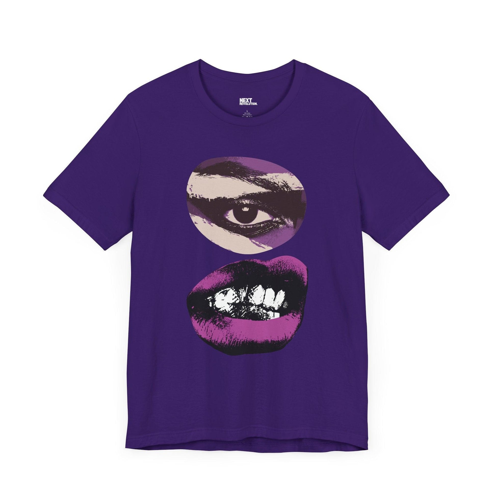 Bold Graphic Cotton Tee Purple Front