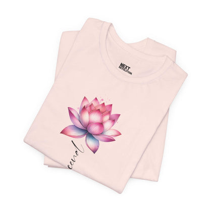 Lotus Transcend Design Women's Cotton T-Shirt Soft Pink Folded