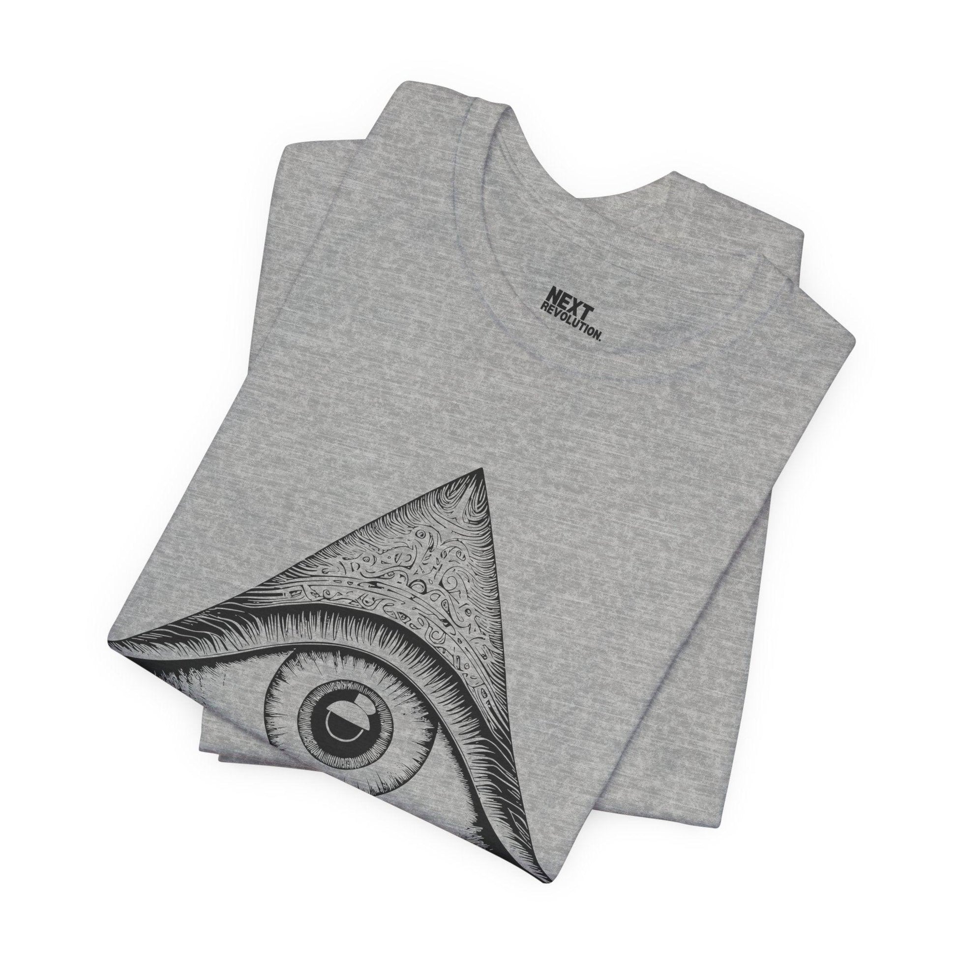 Mystical Eye Unisex Heavy Cotton T-Shirt Gray Folded