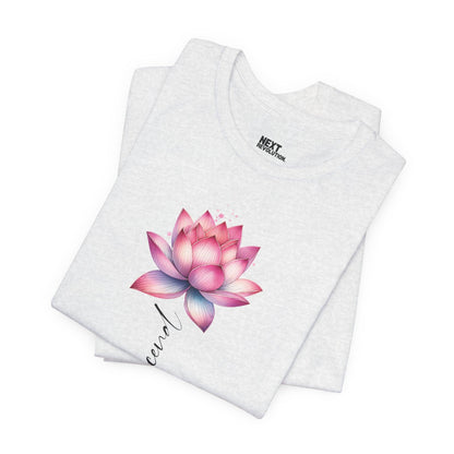 Lotus Transcend Design Women's Cotton T-Shirt Ash Folded