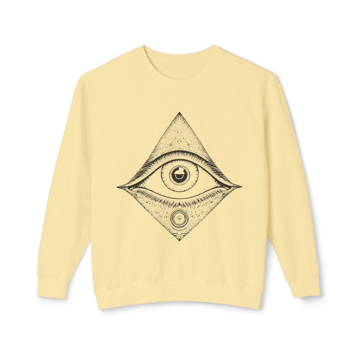 Mystical Eye Unisex Sweatshirt Yellow Front