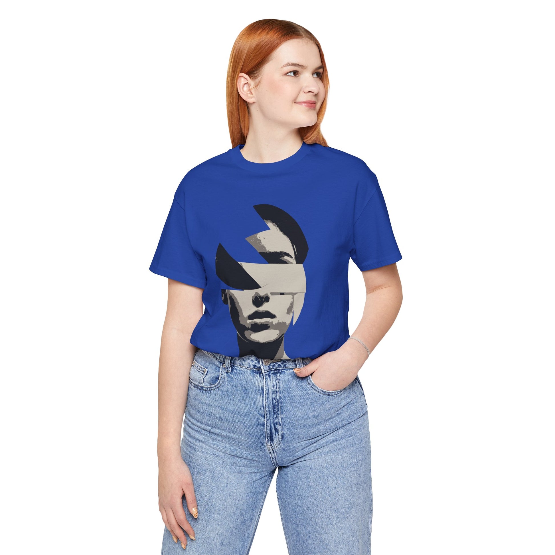 Divine Spirit Artistic Women's Graphic T-Shirt Blue Model