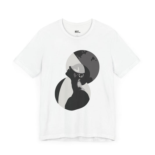 Abstract Silhouette Design Art Women's Cotton T-Shirt White Front