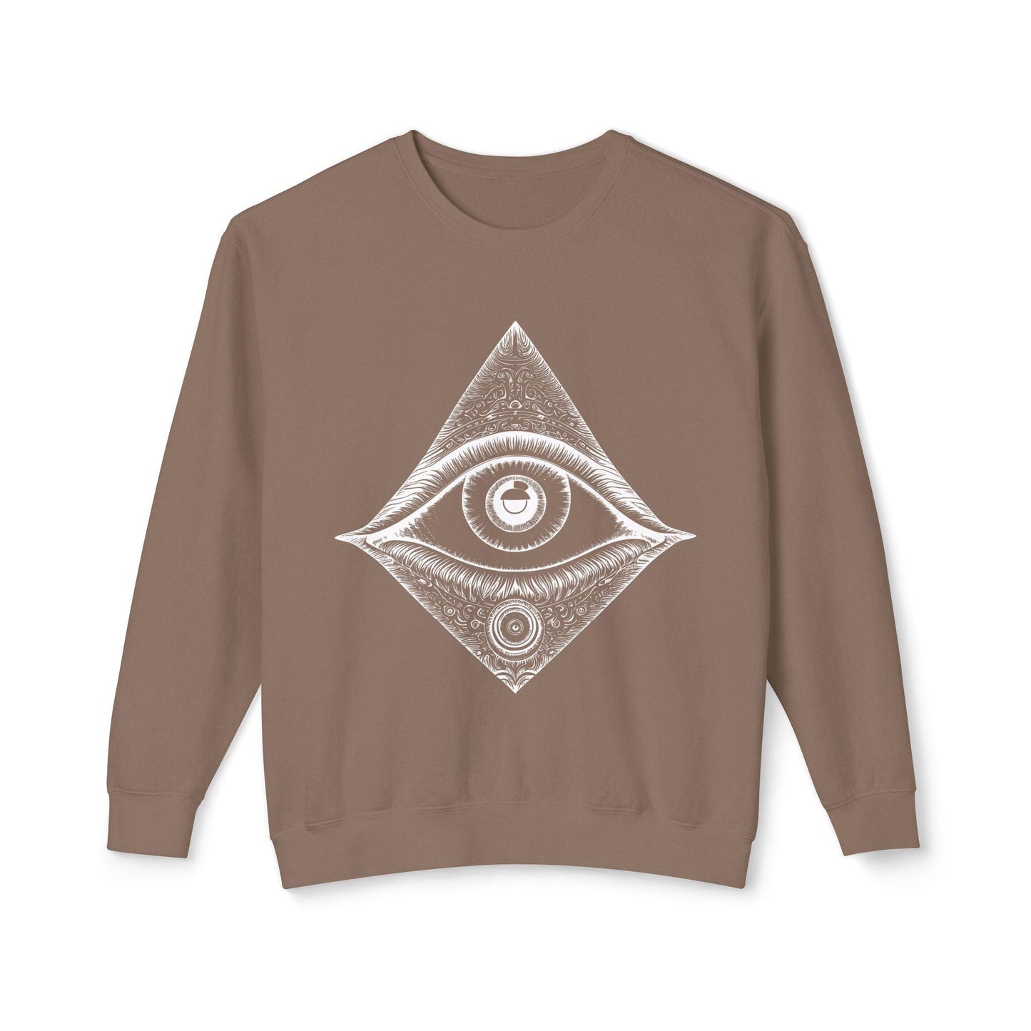 Mystical Eye Unisex Lightweight Sweatshirt Brown Front