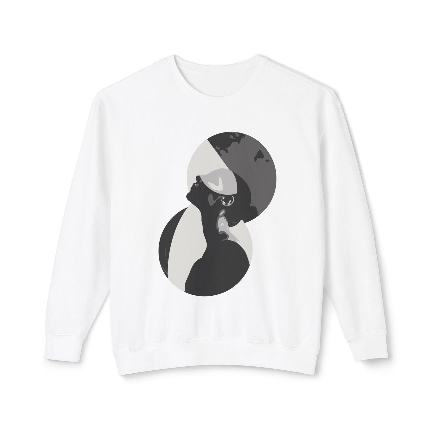 Artistic Shadow Silhouette Design Sweatshirt White Front