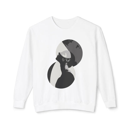 Artistic Shadow Silhouette Design Sweatshirt White Front