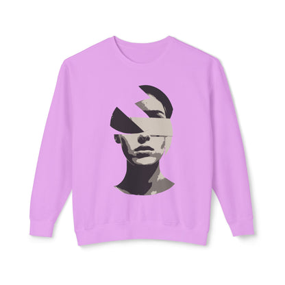 Women's Graphic Sweatshirt Modern Art Design Neon Violet Front