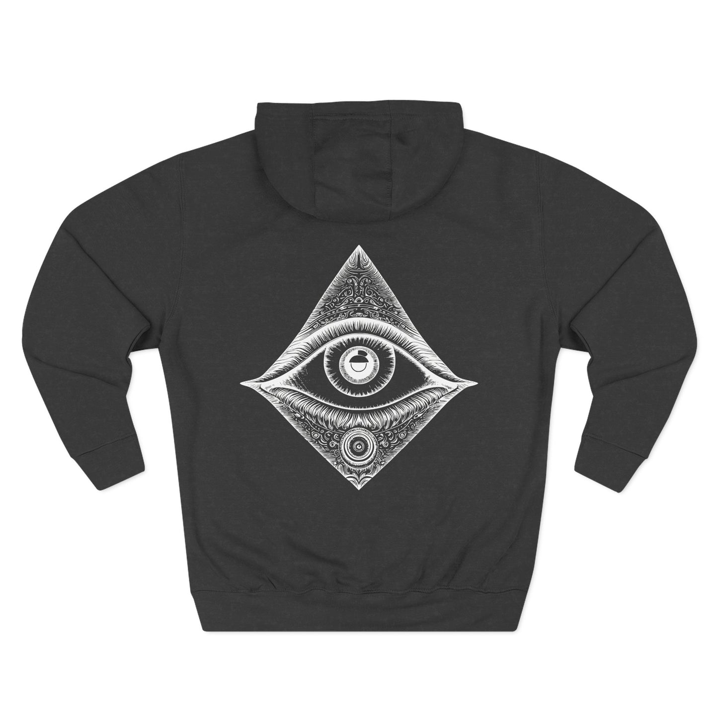 Third Eye Graphic Men's Cotton Hoodie Charcoal Heather Back