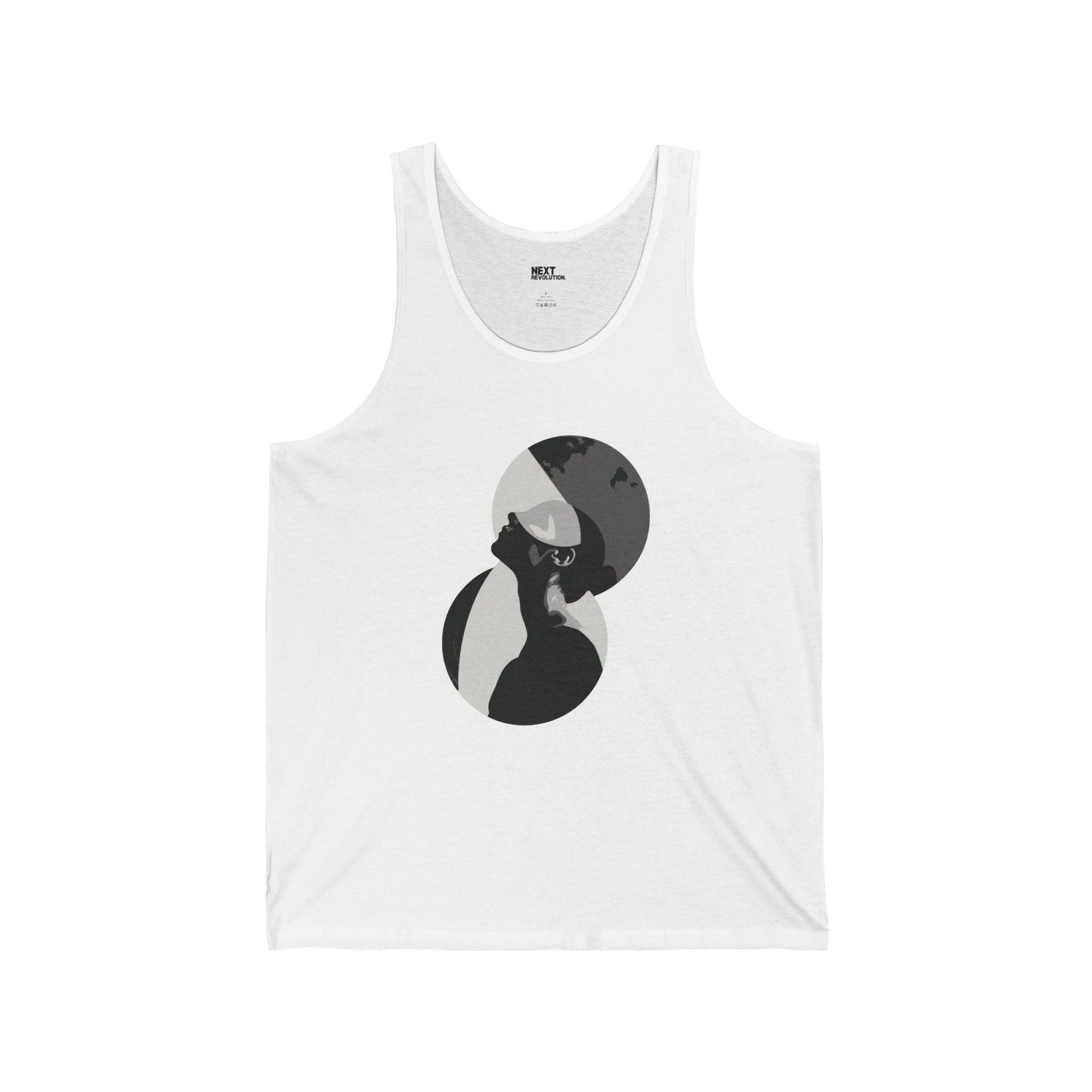 Minimalist Artistic Graphic Unisex Tank Top White Front