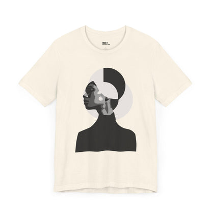 Minimalist Art Abstract Profile Design Unisex Tee Natural Front