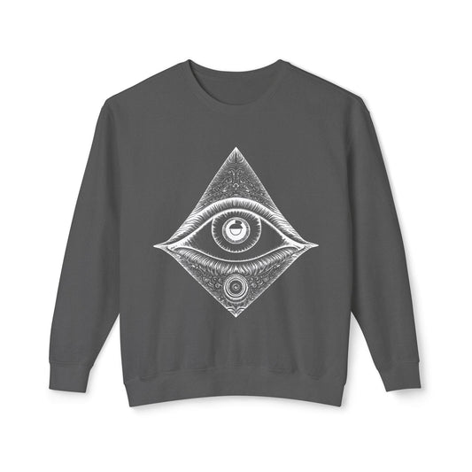 Mystical Eye Unisex Lightweight Sweatshirt Dark Gray Front