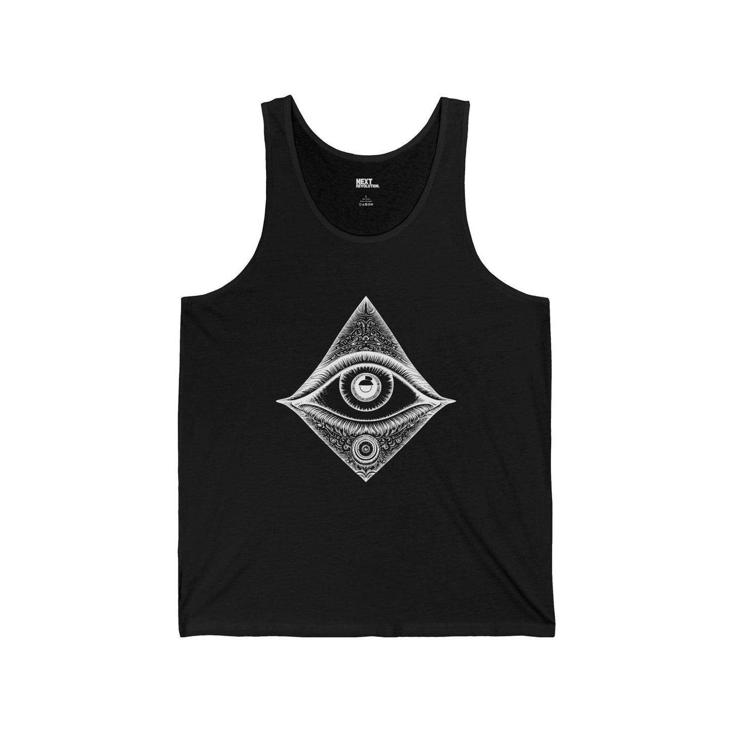 Mystical Eye Unisex Tank - Spiritual Symbol Design Black Front