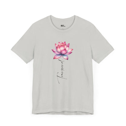 Lotus Transcend Design Women's Cotton T-Shirt Gray Front