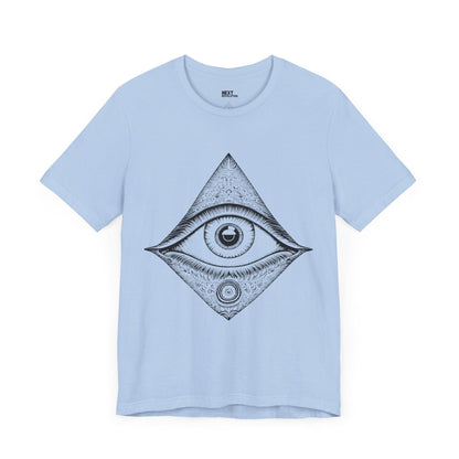 Mystical Eye Unisex Heavy Cotton T-Shirt Baby Blue Front