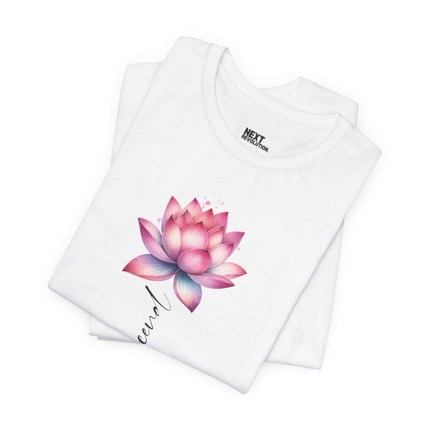 Lotus Transcend Design Women's Cotton T-Shirt White Folded