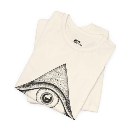 Mystical Eye Unisex Heavy Cotton T-Shirt Natural Folded