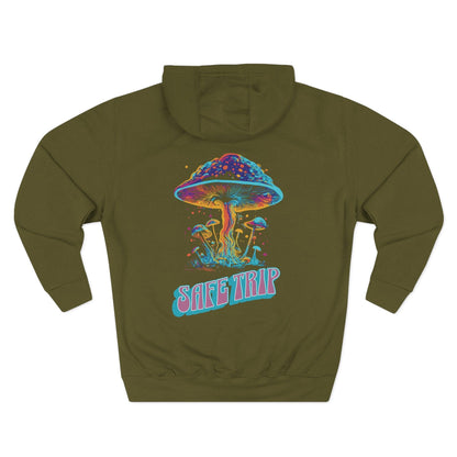 Psychedelic Safe Trip Men's Graphic Hoodie Army Green Back