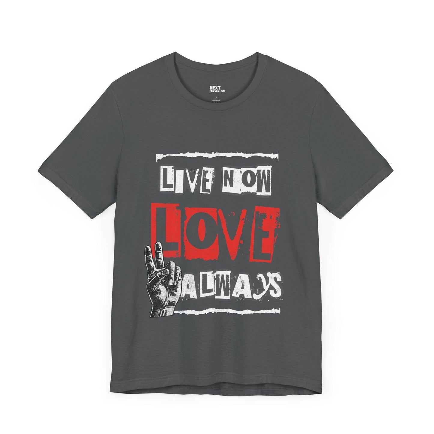 Live Now Love Always Men's Cotton T-Shirt Gray Front