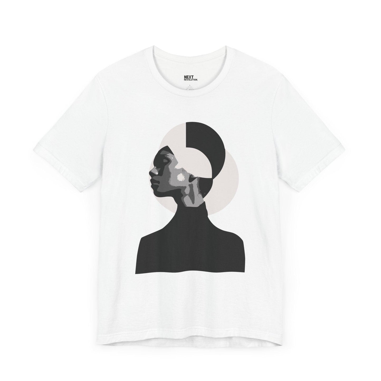 Minimalist Art Abstract Profile Design Unisex Tee White Front