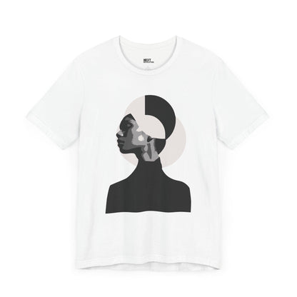 Minimalist Art Abstract Profile Design Unisex Tee White Front