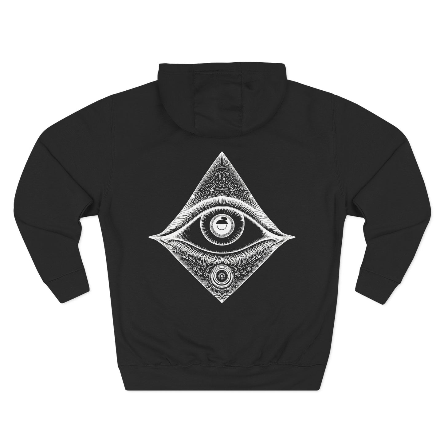 Third Eye Graphic Men's Cotton Hoodie Black Back