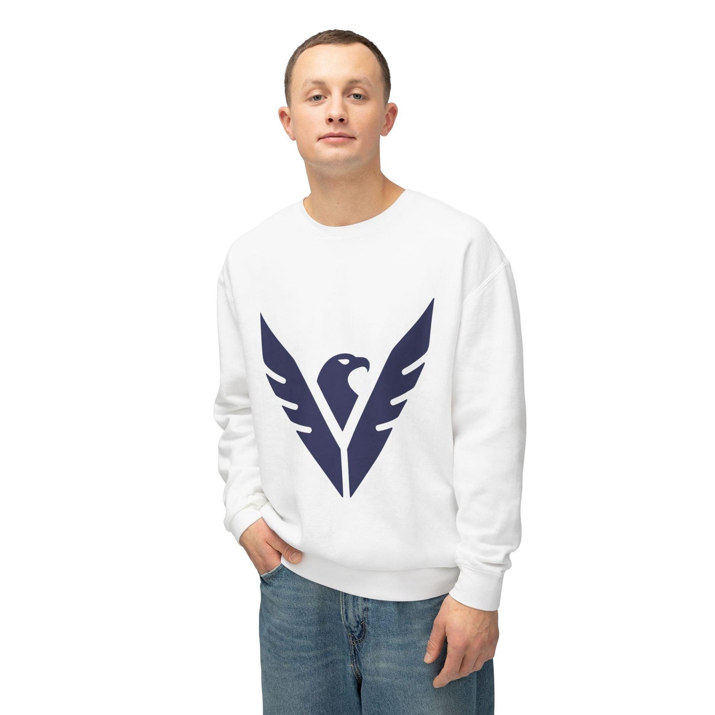 Freedom Eagle Unisex Sweatshirt White Model