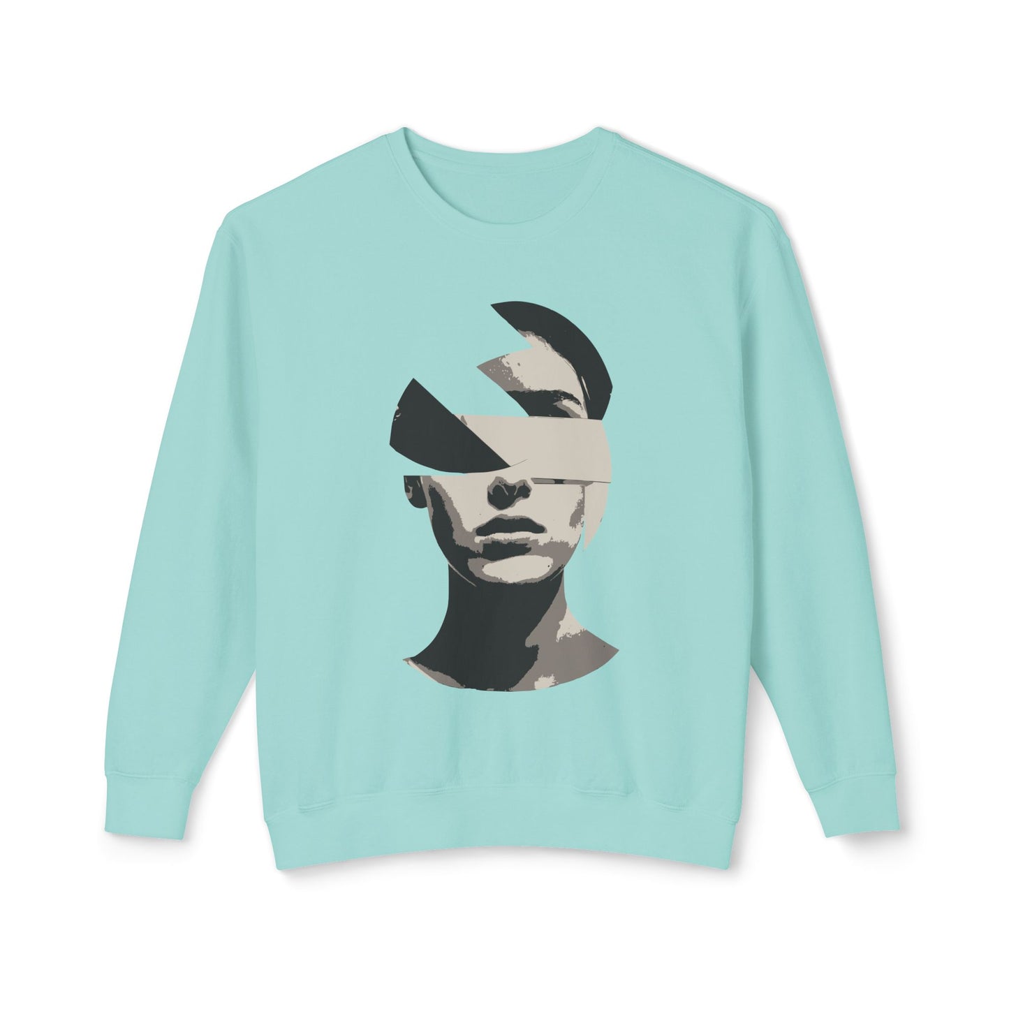 Women's Graphic Sweatshirt Modern Art Design Mint Front