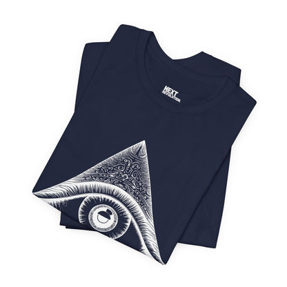 Mystical Eye Men's Graphic Cotton T-Shirt Black Folded