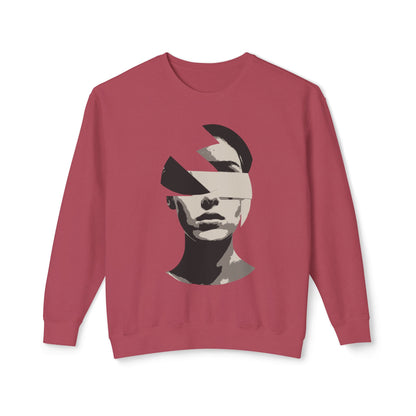 Women's Graphic Sweatshirt Modern Art Design Crimson Front