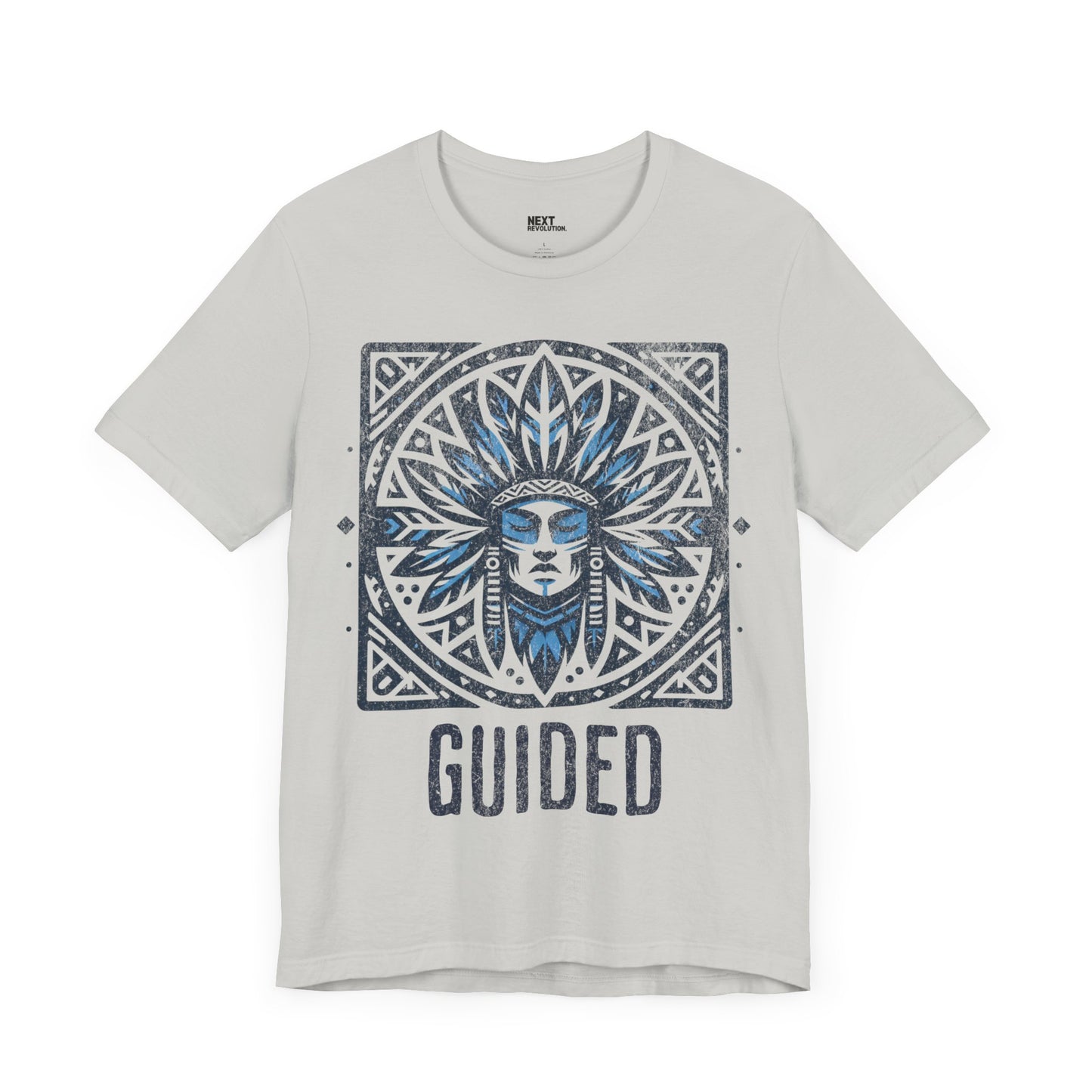 Men's Graphic T-Shirt Tribal Design Silver Front