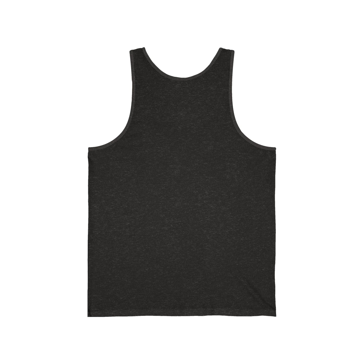 Edgy Graphic Unisex Tank Top - Bold Design Charcoal Black Back