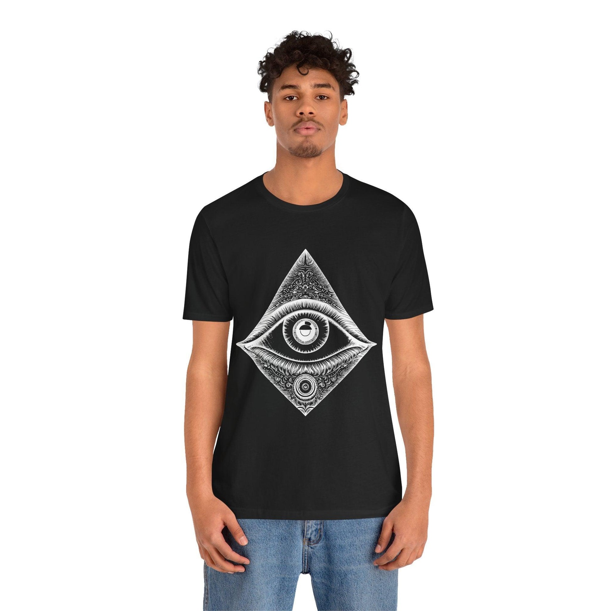 Mystical Eye Men's Graphic Cotton T-Shirt Black Model