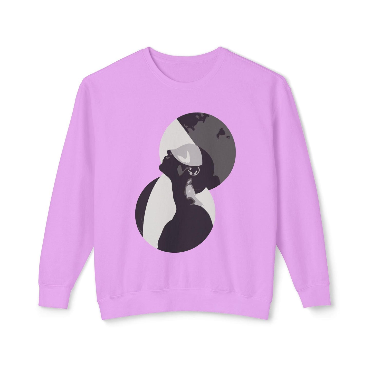 Artistic Shadow Silhouette Design Sweatshirt Neon Pink Front