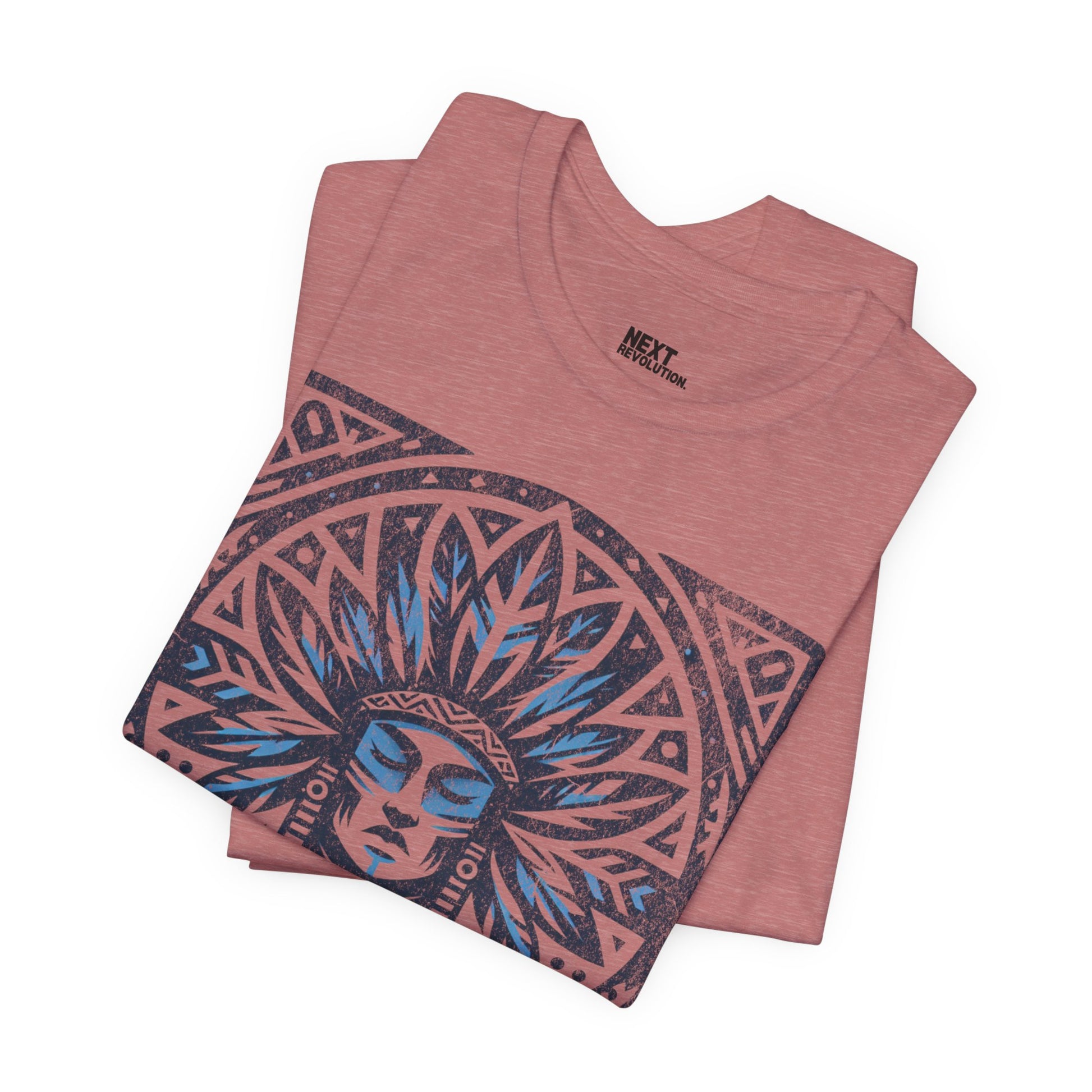 Men's Graphic T-Shirt Tribal Design Mauve Folded