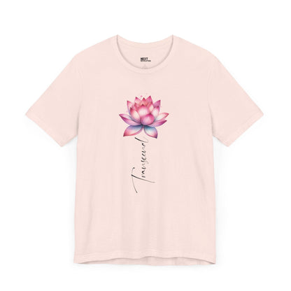 Lotus Transcend Design Women's Cotton T-Shirt Soft Pink Front