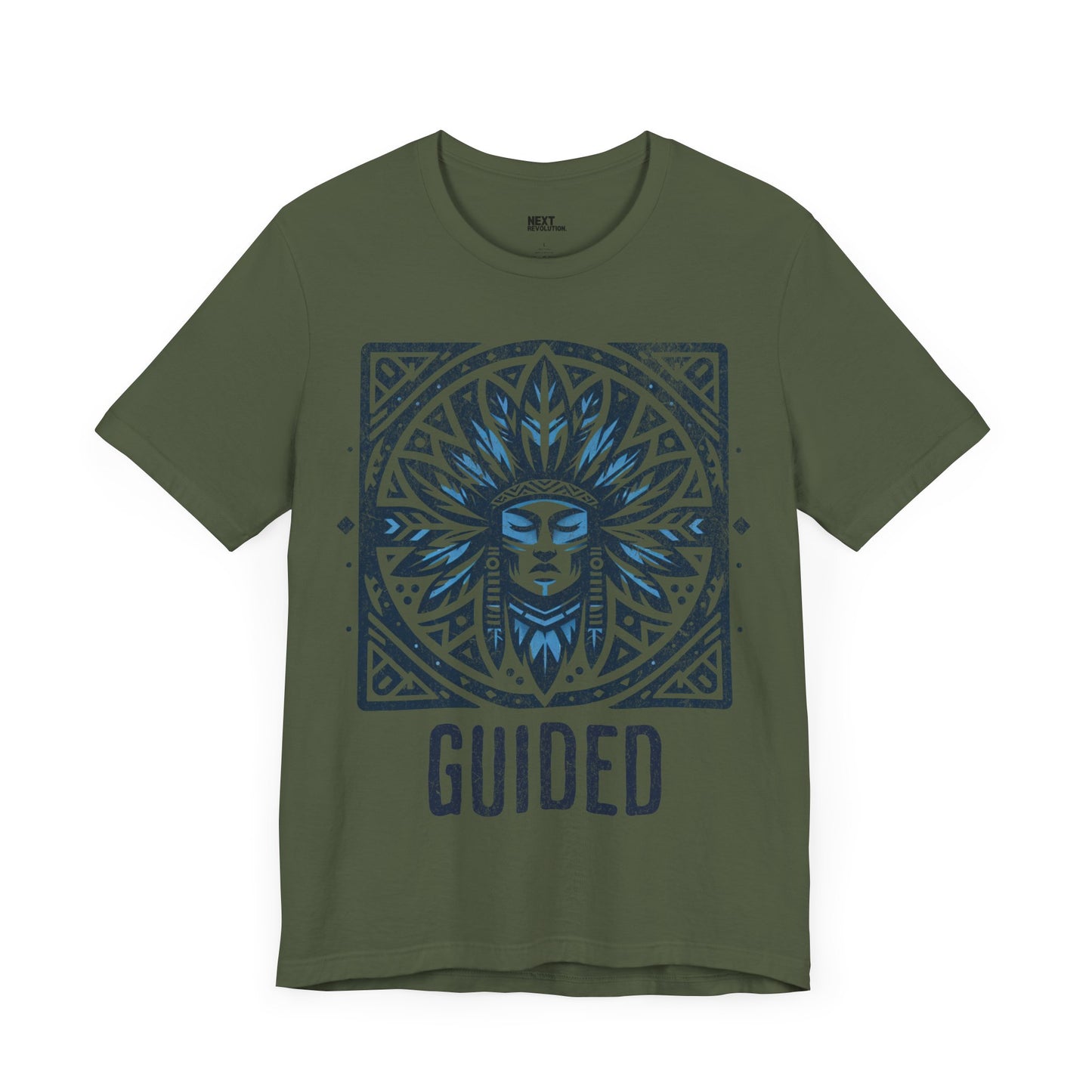 Men's Graphic T-Shirt Tribal Design Military Green Front