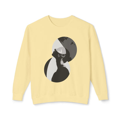 Artistic Shadow Silhouette Design Sweatshirt Yellow Front