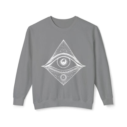 Mystical Eye Unisex Lightweight Sweatshirt Gray Front