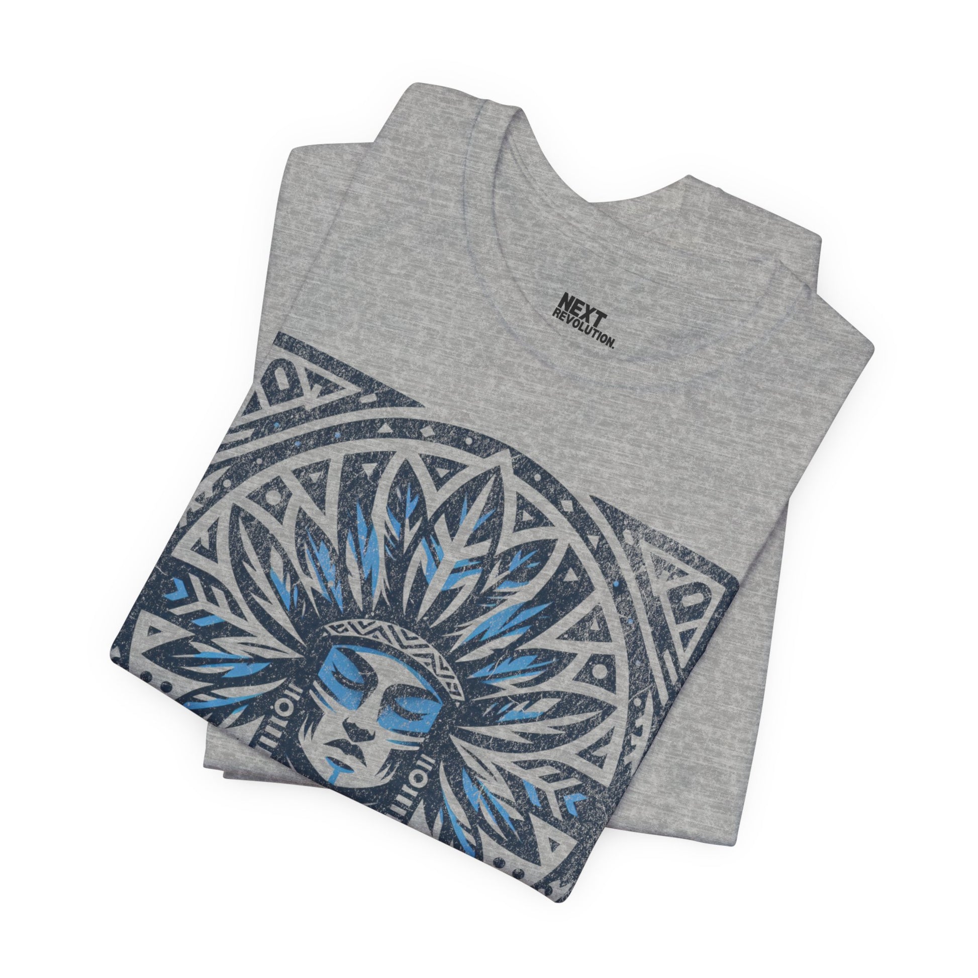 Men's Graphic T-Shirt Tribal Design Athletic Heather Folded