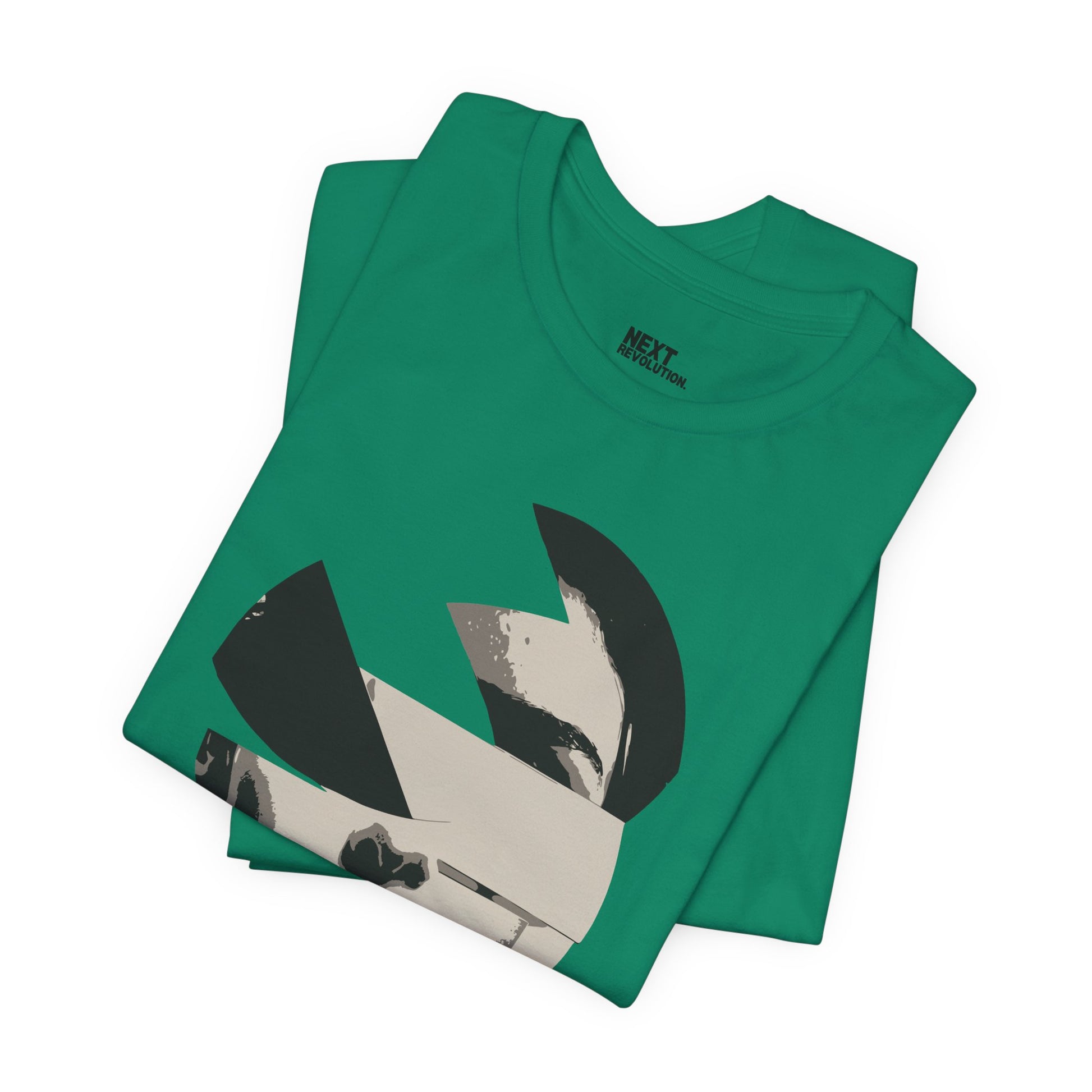 Divine Spirit Artistic Women's Graphic T-Shirt Green Folded