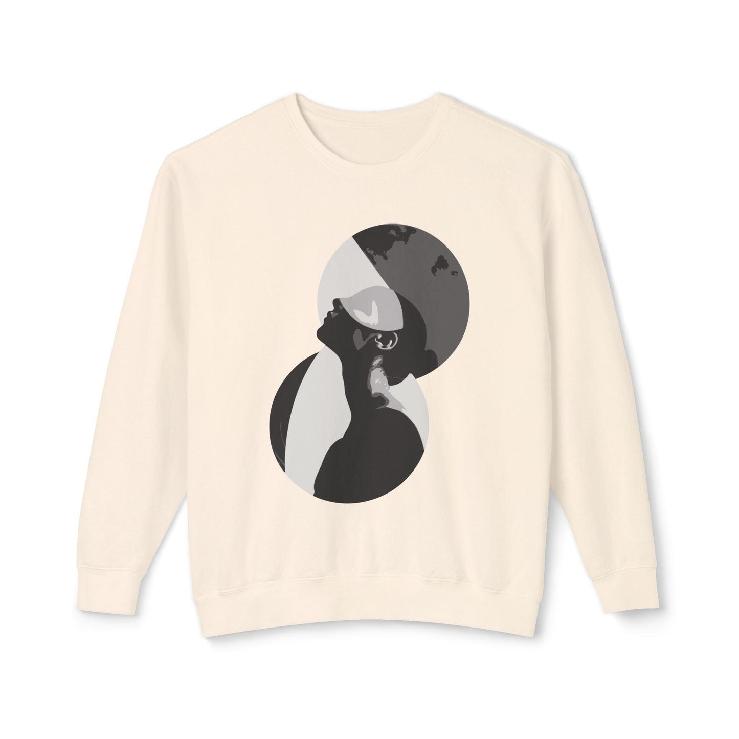 Artistic Shadow Silhouette Design Sweatshirt Ivory Front