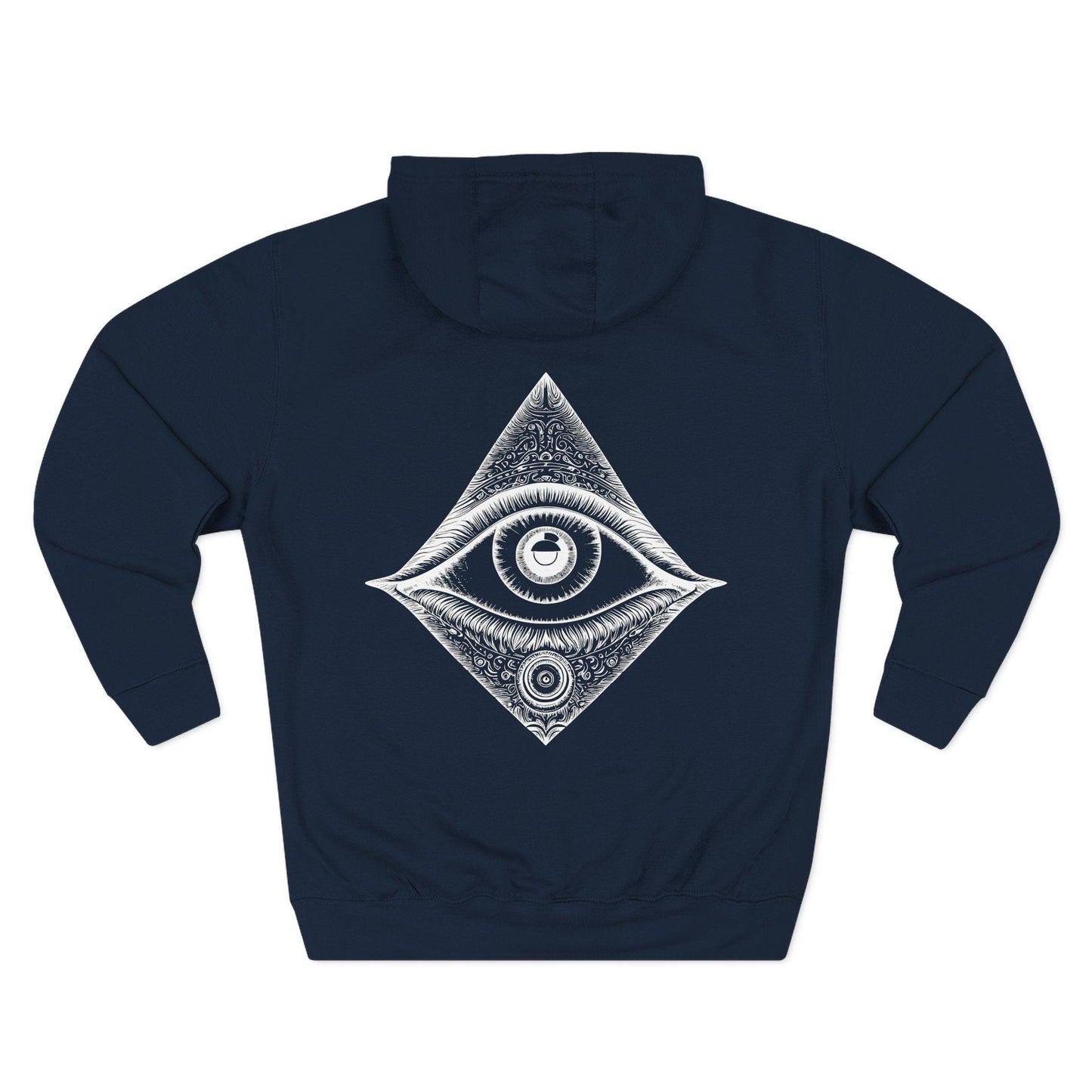 Third Eye Graphic Men's Cotton Hoodie Navy Back