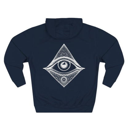 Third Eye Graphic Men's Cotton Hoodie Navy Back