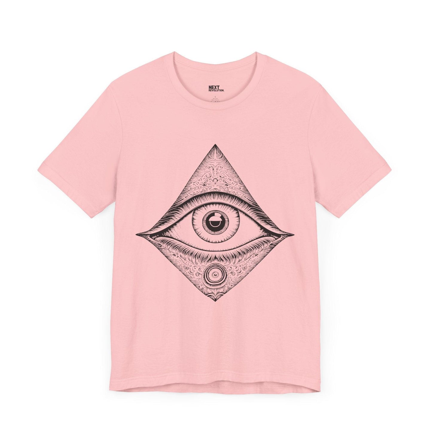 Mystical Eye Unisex Heavy Cotton T-Shirt Pink Front