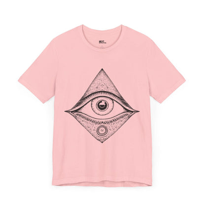 Mystical Eye Unisex Heavy Cotton T-Shirt Pink Front