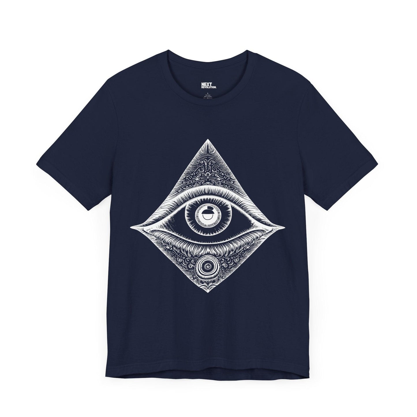 Mystical Eye Men's Graphic Cotton T-Shirt Navy Front