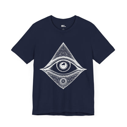 Mystical Eye Men's Graphic Cotton T-Shirt Navy Front